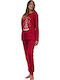 Secret Point Women's Christmas Cotton Pyjama Dwarf Red 222-108