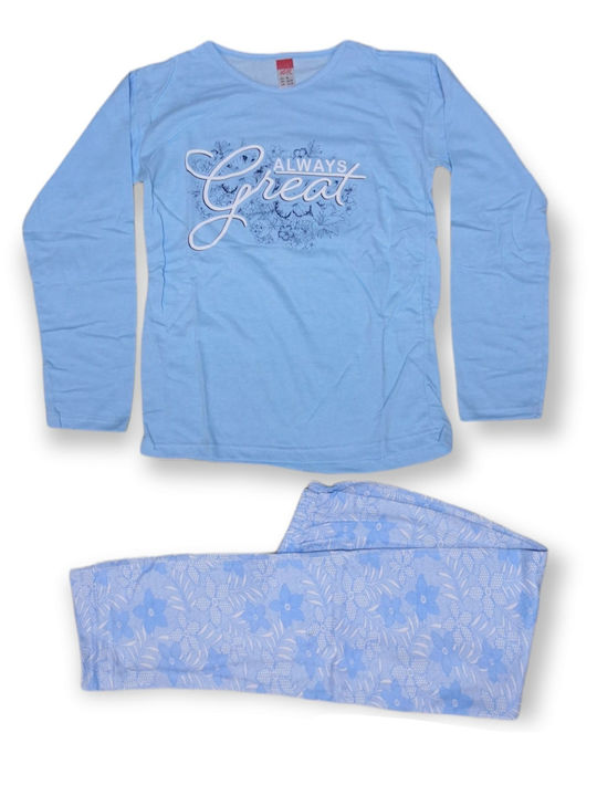 Pijamale Dama Great Albastru Deschis
