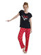 Schlafanzug & Pyjamas für Damen Pijamood Sushi Lover Viskose Rote