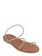 Bronze Leder Handmade Flache Sandalen für Damen Strass