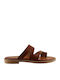 Women's Flat Sandals Leather 109 Tabac Brown
