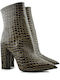 Aris Tsoubos Designer Braune Kroko Stiefeletten