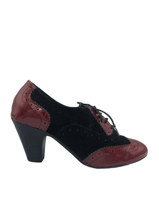 Gatzelis Shoes Oxford 18831 Black Suede Burgundy Patent Gatzelis Shoes