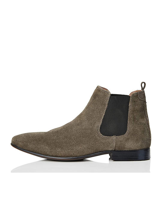 Men's Ankle Boots Find Leather Suede Gray 39