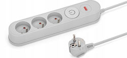 Montis Power Strip Safety 3 Sockets with Cable 1.5m Gray