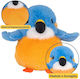 Plüsch Kuschelspielzeug Vogel Blau-Orange 12cm