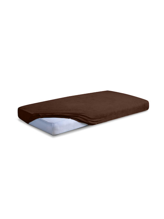 Matex Bettlaken für Einzelbett mit Gummiband 90x200+20cm. Brown 18