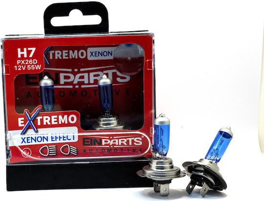 Einparts Lampen Auto H7 Halogen 5000K Kaltes Weiß 12V 55W 2Stück