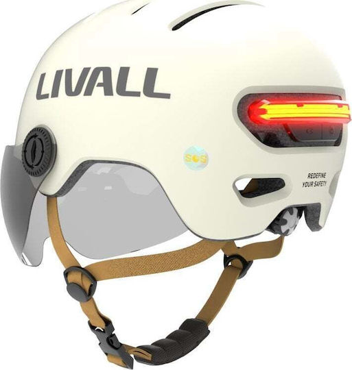 Livall Κράνος για Ηλεκτρικό Scooter σε Λευκό Χρώμα