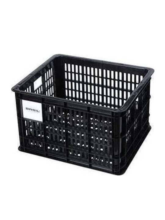 Basil Bicycle Crate M Handlebar Rack Basket 29.5L Recycled Synthetic Black New