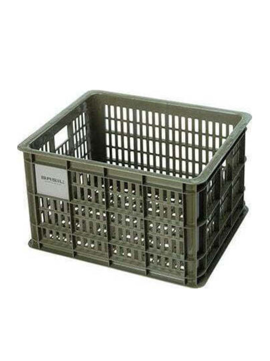 Handlebar Rack Basket Basil Bicycle Crate M 29.5l Recycled Synthetic Moss Green New