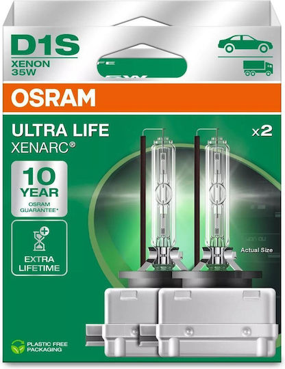 Osram Крушки За Автомобил Ultra Life D1S Ксенон 4300K Неутрално Бяло 12V 35W 2 Броя