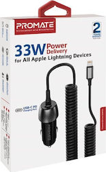 Promate Încărcător Auto cu Port 1xType-C și Cablu Lightning / Type-C Promate Încărcător Auto cu Port 1xType-C și Cablu Lightning / Type-C