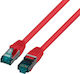 Patchcord Rj45 S Ftp Cat 6a Lszh Red 5m
