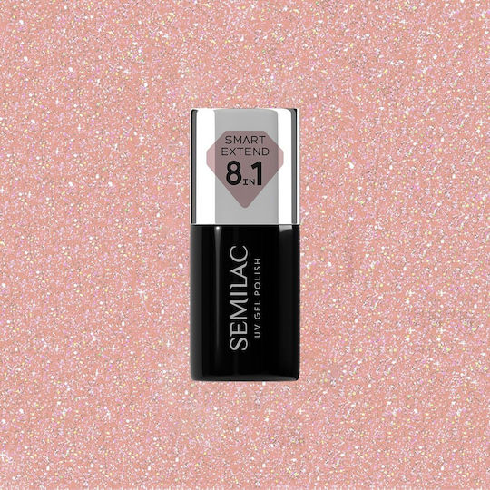 Semilac Glitter Βερνίκι Νυχιών Soft Beige 804 7ml