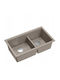 GraniteQ Unterbau Spüle Inox B76xT45cm Braun