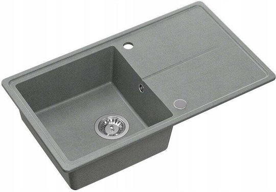 GraniteQ Drop-In Inox Μ78xΠ45cm Silver