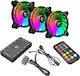 White Shark GCF-S028-004 Case Fans 120mm 1100rpm 25cfm with ARGB Lighting Pack of 3