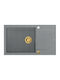 GraniteQ Drop-In Chiuvetă din Granit Sintetic L86xW50cm Argintiu