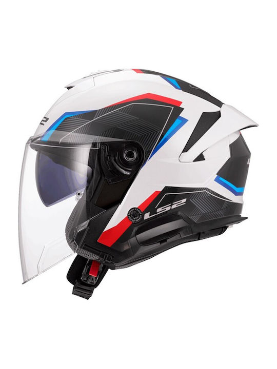 LS2 Verso II OF618 Air Gloss White Blue Red Κρά...