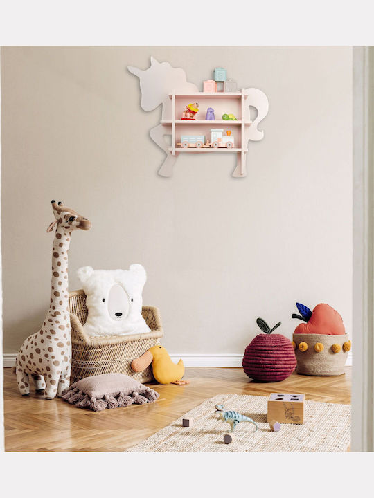 Kids Shelf Wall Mount Pink 54.5x66x13 cm