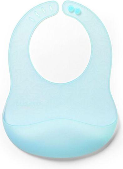 Babyono Αδιάβροχη Σαλιάρα Σιλικόνης με Τσέπη Turquoise για 6 m+