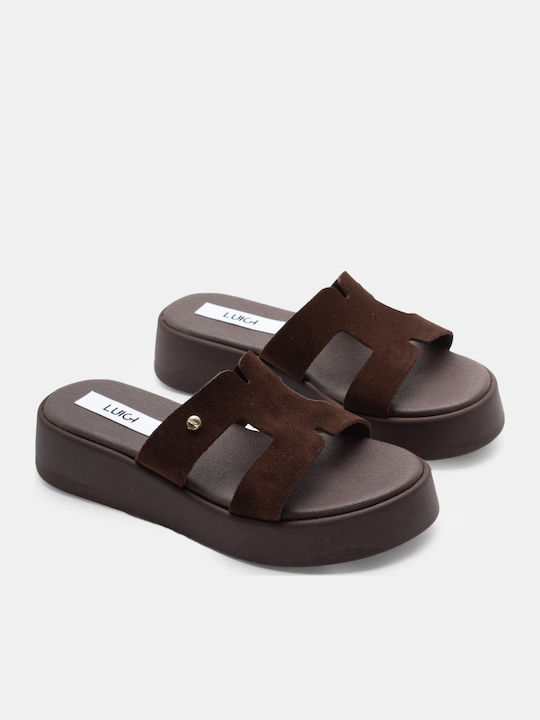 Sandale Casual Damă de Piele Flatforme Maro