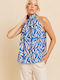 Damen Bluse Blue Print