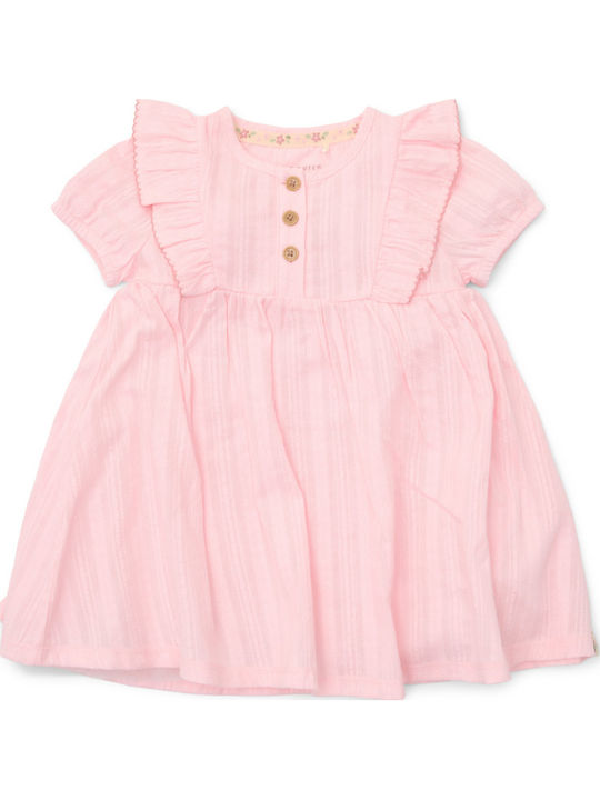 Lotus Children's Dress Short Sleeve Pink