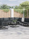 vidaXL Garden & Outdoor Furniture Sets Living Room Set Pieces Black with Pillows 8 Pieces