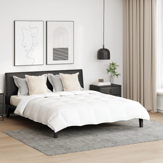 vidaXL Комплект Пухено Куинсайз 220x260бр Бял 3бр