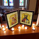 Heiligenikone Diptich Holz Jesus Christus Panagia Die Heilerin