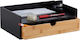 Office Organizer Support Drawer Mdf Bamboo Black Brown 11 X 32 X 22 Cm