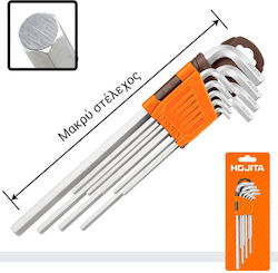 Hojita Hjkh1291 Collection Cr-v Long Allen Wrenches 1.5mm 10.0mm Set 9 Pieces