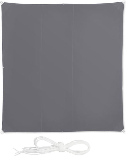 Relaxdays Platz Sonnensegel Gray mit PVC-Beschichtung 4x4m 180gr/m²