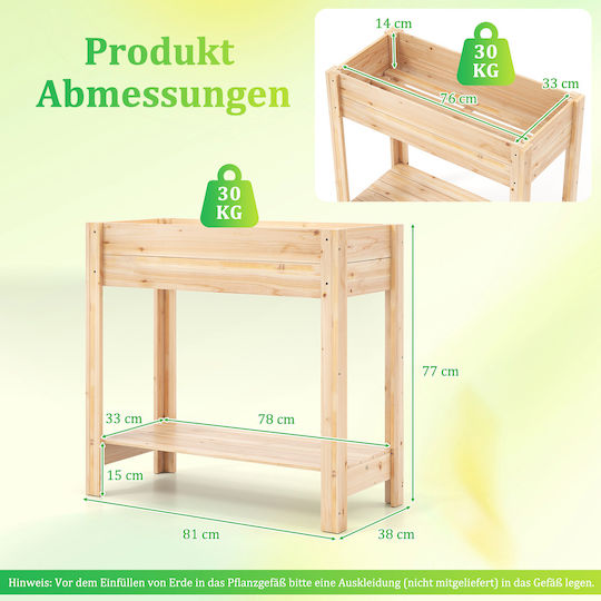 Costway Planter Box Wooden Brown