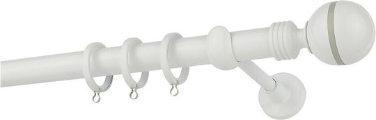 Zogometal Metallisch Vorhangstange Doppel mit Schiene Φ25mm 240cm White Glossy