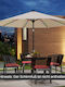 Garten & Terrassen Sonnenschirm Bodenständer Metall Beige mit LED-Beleuchtung 3x3m NP12388BE