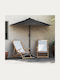 Umbrella Floor Aluminum Black with LED Lighting 2.23x2.23m