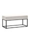 Dining Room Metallic Bench Cream 94x42x44cm
