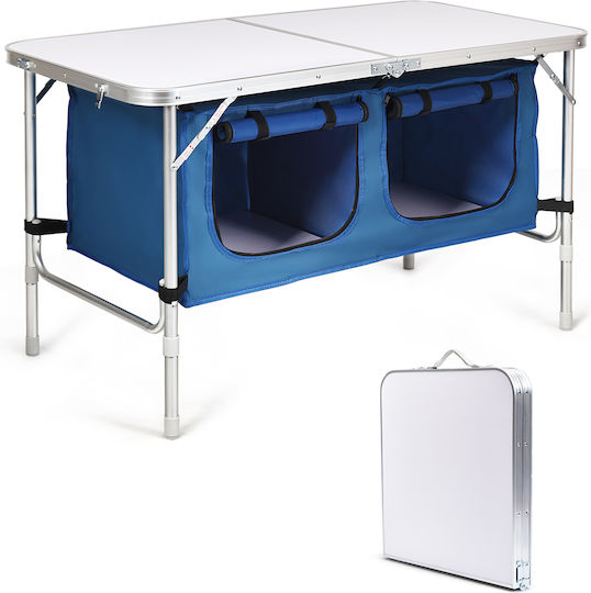 Costway Tabelul Aluminiu pentru Camping Pliabil Albastru