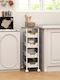 HomCom Metallic Kitchen Trolley 4 Tiers White 39.5x24x82cm