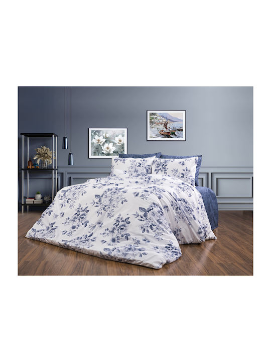 Dimcol Duvet Cover Single 160x240 Veroniki 486 White-blue