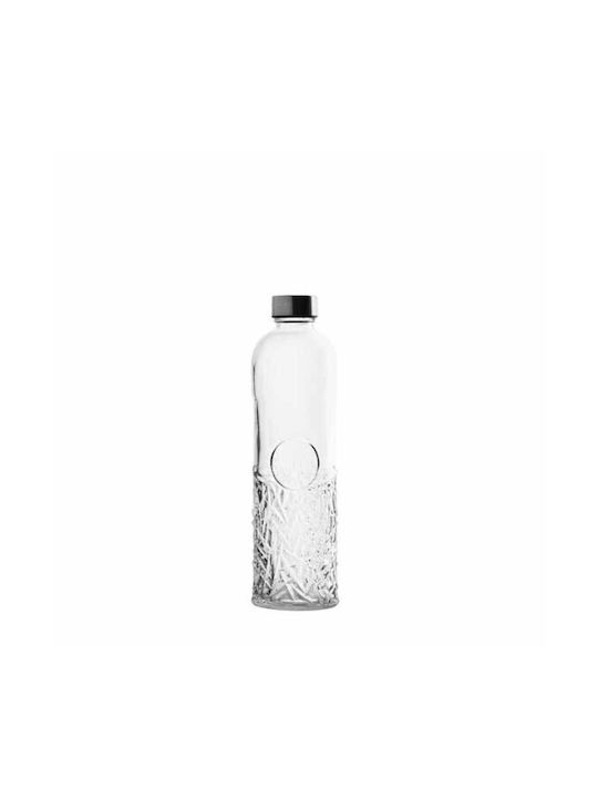 Homestyle Bottle Water Glass with Screw Cap Transparent 1000ml