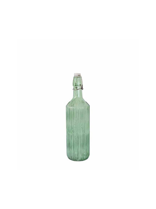 Homestyle Bottle Water Glass with Clip Green 1000ml