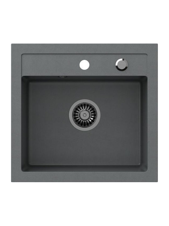 Steiner Drop-In Sink Inox with Faucet W50xD47cm Gray