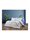 Dimcol Σετ Σεντόνια Υπέρδιπλα 220x240εκ. White-blue (4τμχ)
