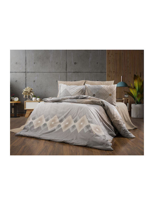 Dimcol Σετ Σεντόνια Υπέρδιπλα 220x240εκ. 603 Grey-mocha (4τμχ)