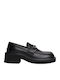 Leather Women's Loafers in Black Color