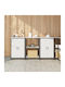 vidaXL Boden-Küchenschrank Weiß 180x50x92cm